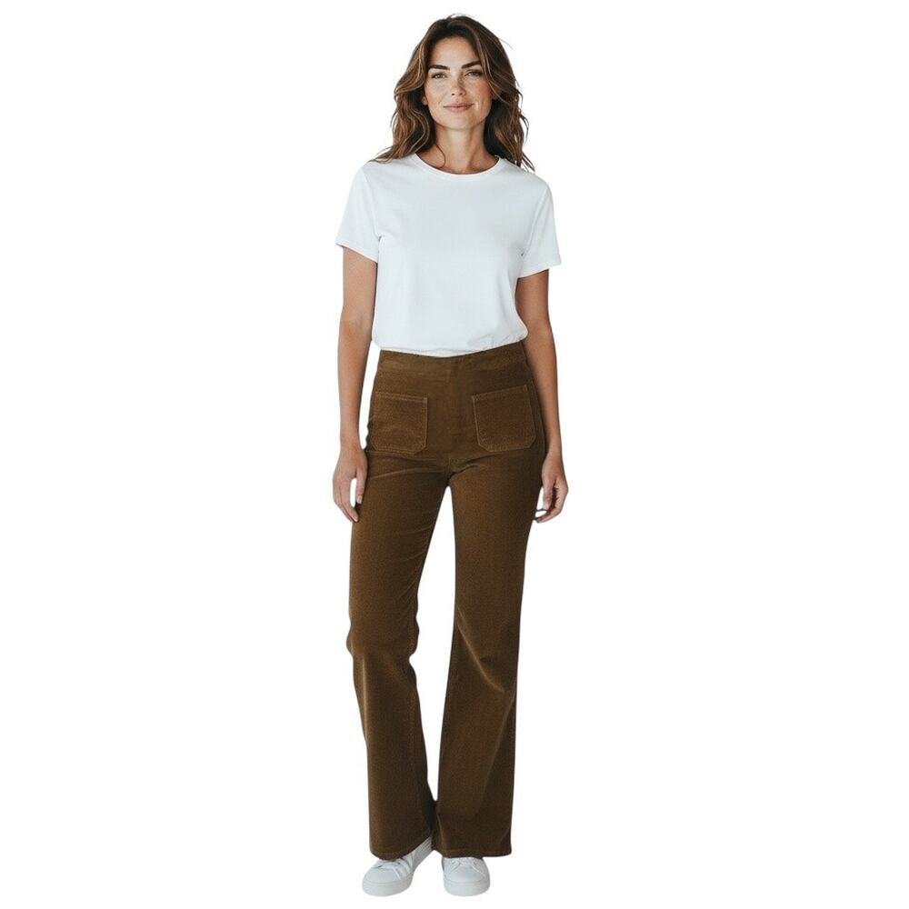 Self Esteem trousers Juniors Women’s 26” medium Corduroy Brown Flared Pants nwt​